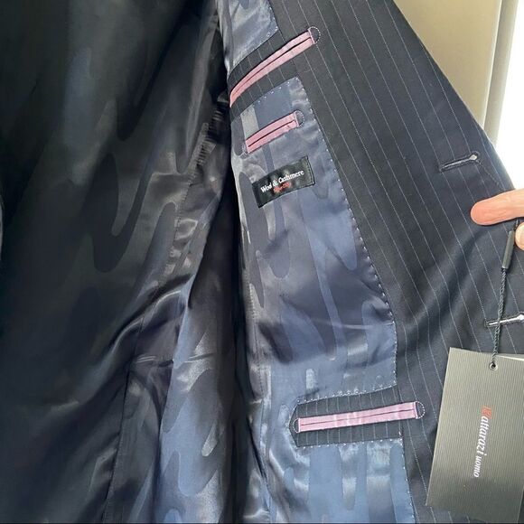 Mattarazi Uomo Wool & Cashmere Pinstripe Venezia Blazer 48 - Picture 4 of 9